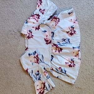 Janie and Jack Light blue floral peplum shirt size 3